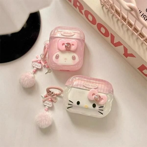 Cute Cartoon Hello Kitty Melody Earphone Case For AirPods Wireless Bluetooth Headset Soft TPU Protective Cover